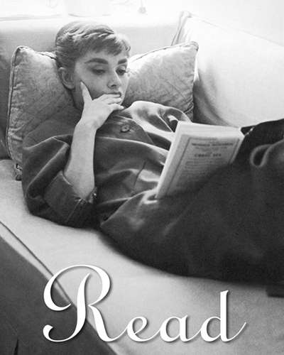 Audrey Hepburn reading